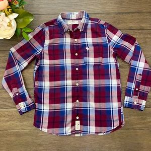 Abercrombie kids long sleeve plaid shirt 13/14